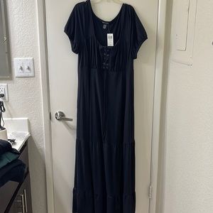 Black empire maxi dress